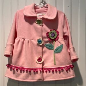 NWT PLUOT Boutique Pom Pom Coat Size 2
